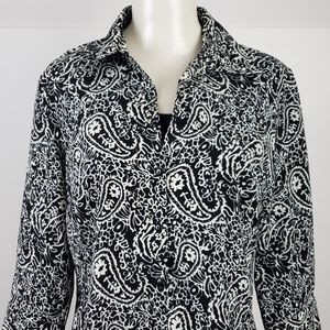 Elementz Top size Medium Black Floral 3/4 Sleeve